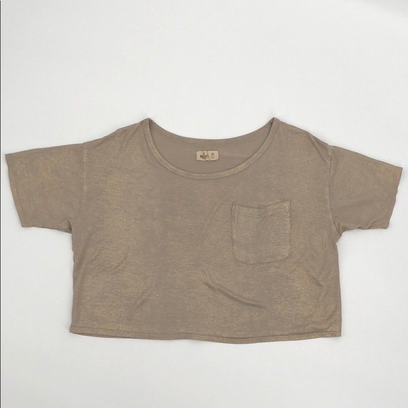 Hollister Gold Metallic Crop Top Size XS - Picture 2 of 6